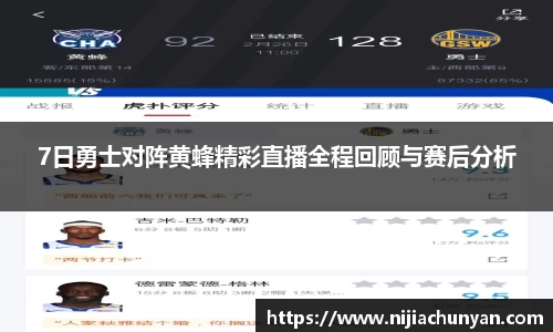 7日勇士对阵黄蜂精彩直播全程回顾与赛后分析