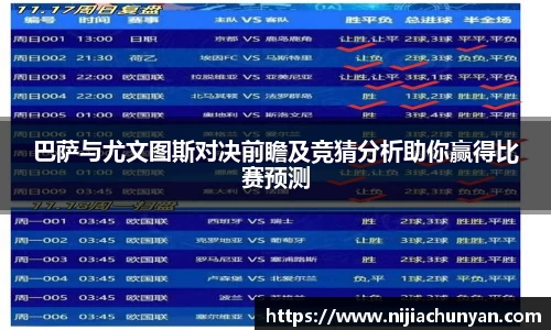 巴萨与尤文图斯对决前瞻及竞猜分析助你赢得比赛预测